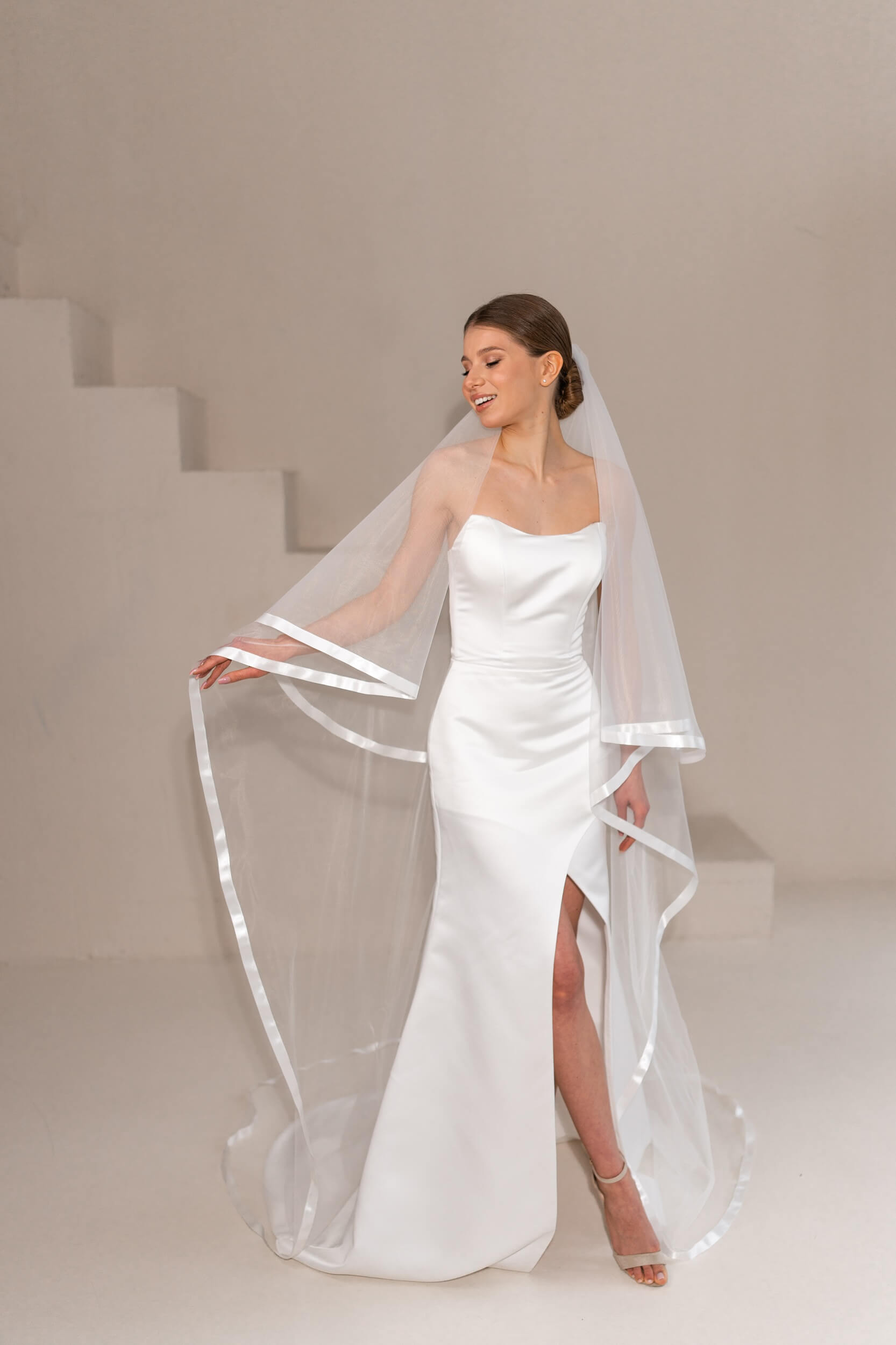 двухслойная фата с широкой атласной окантовкой(3) двухслойная фата с широкой атласной окантовкой(3) | Vero